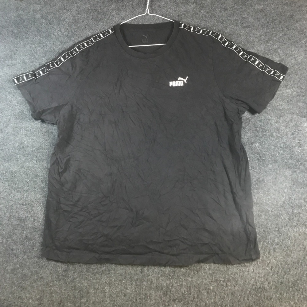 Puma T-Shirt Women 2XL Black Cotton Essentials Tape Short Sleeve Casual Outdoor
